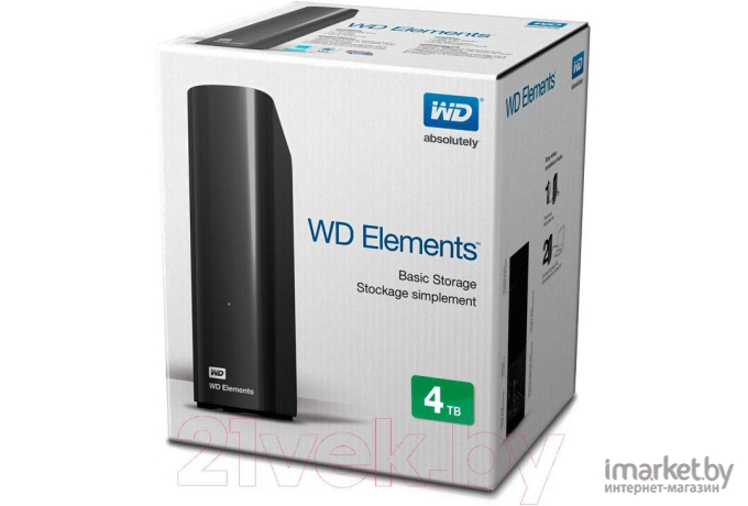 Внешний жесткий диск WD Elements Desktop 12ТБ [WDBWLG0120HBK-EESN]