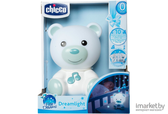 Детский ночник Chicco Медвежонок Dreamlight 340728419 голубой [00009830200000]
