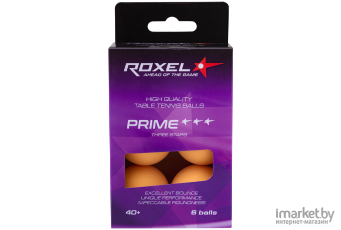 Мячи для настольного тенниса Roxel 3* Prime 6шт оранжевый