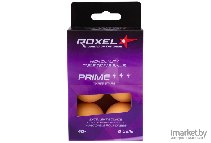Мячи для настольного тенниса Roxel 3* Prime 6шт оранжевый