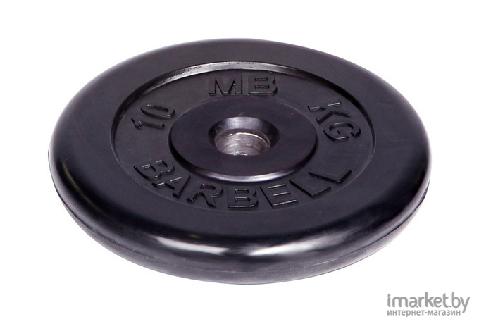 Диск для штанги MB Barbell обрезиненный d 51 мм 10,0 кг черный [447]