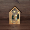Новогоднее украшение Neon-night Деревянная фигурка с подсветкой Домик в лесу [504-024]