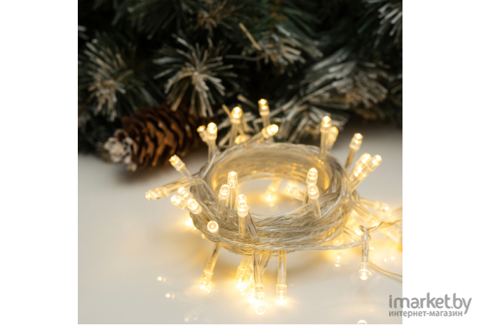 Новогодняя гирлянда Luazon Нить 50 LED 5м теплый белый [3556757]