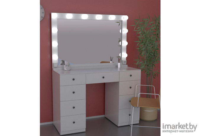 Туалетный столик Мир Мебели с зеркалом SV-05 с подсветкой