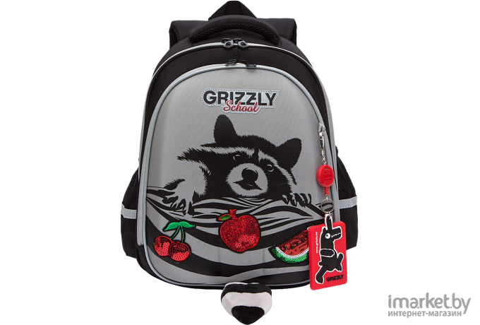 Школьный рюкзак Grizzly RAZ-186-7 серый