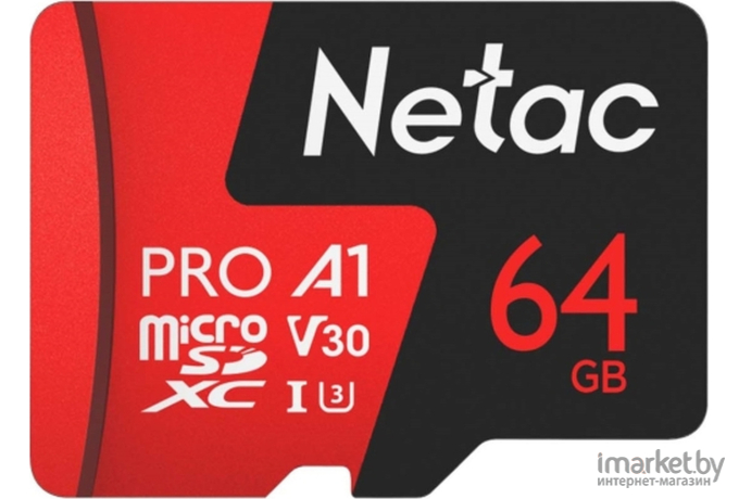 Карта памяти Netac MicroSD card P500 Extreme Pro 64GB [NT02P500PRO-064G-R]