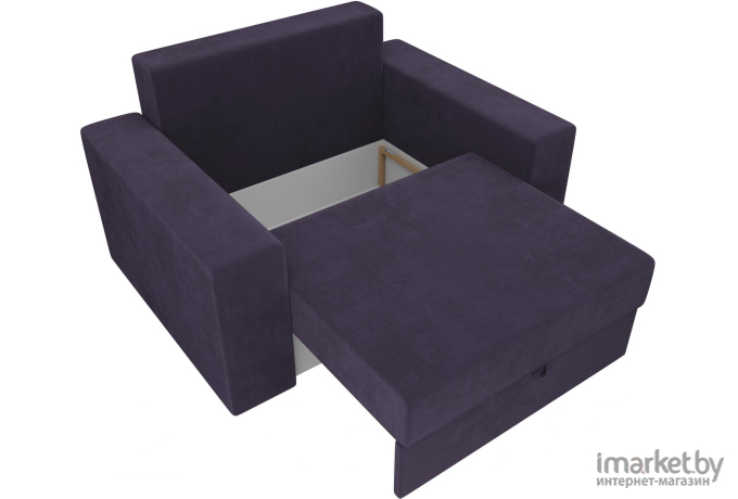 Кресло-кровать Mebelico Мэдисон 14 велюр фиолетовый/фиолетовый/бежевый [106119]