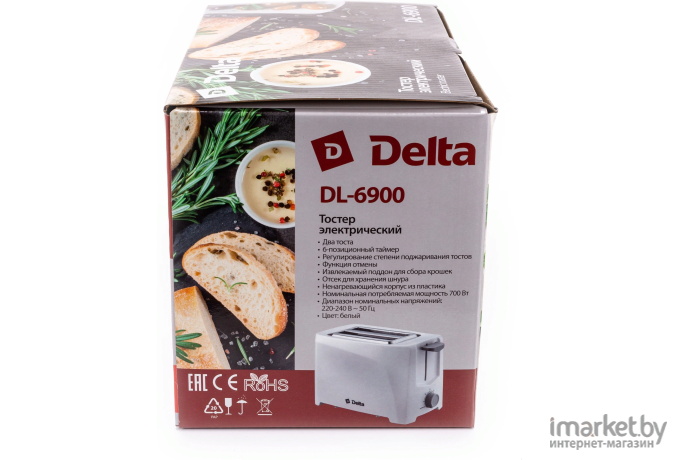 Тостер Delta DL-6900 белый