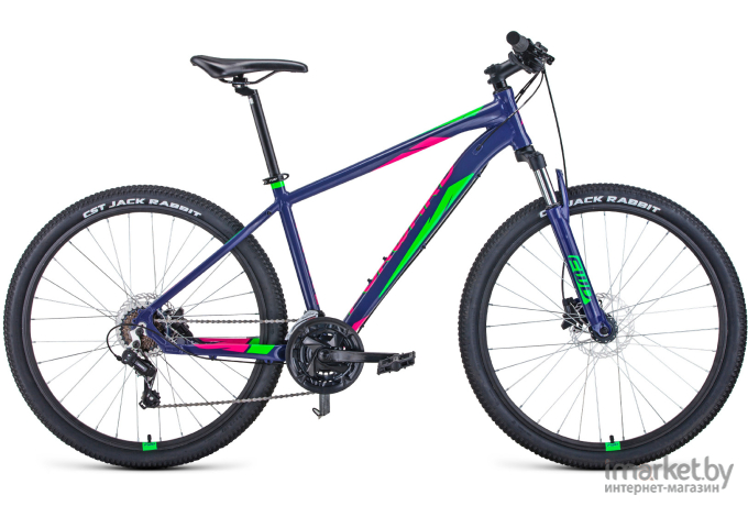 Велосипед Forward Apache 27.5 3.2 Disc рама 15 дюймов фиолетовый/зеленый [RBKW1M37G044]