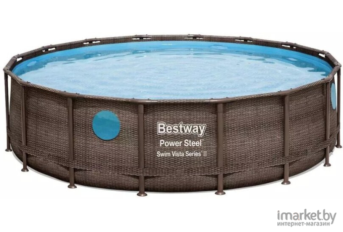 Каркасный бассейн Bestway Power Steel Swim Vista 56725 (488x122, с фильтр-насосом и лестницей)