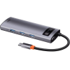USB-хаб Baseus Metal Gleam Series 5-in-1 Multifunctional Type-C HUB Docking Station Gray (CAHUB-CX0G)