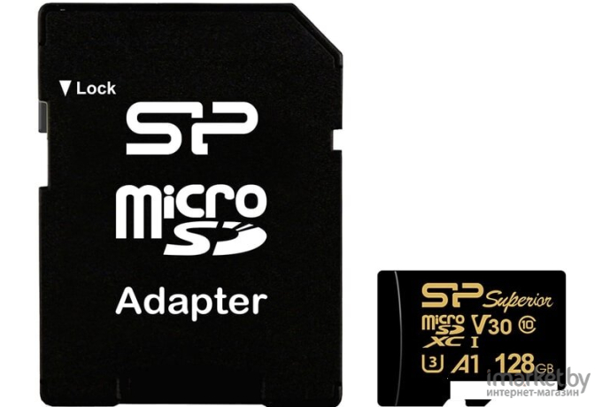 Карта памяти Silicon-Power microSD 128GB Superior Golden A1 microSDXC [SP128GBSTXDV3V1GSP]