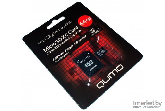 Карта памяти QUMO MicroSDXC 64GB Сlass 10 UHS-I ,3.0 без адаптера SD [QM64GMICSDXC10U1NA]