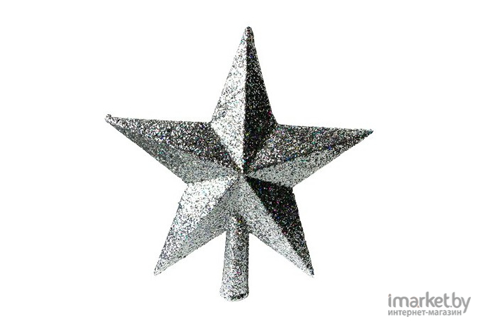 Елочная игрушка GreenTerra Верхушка Звезда парча серебро