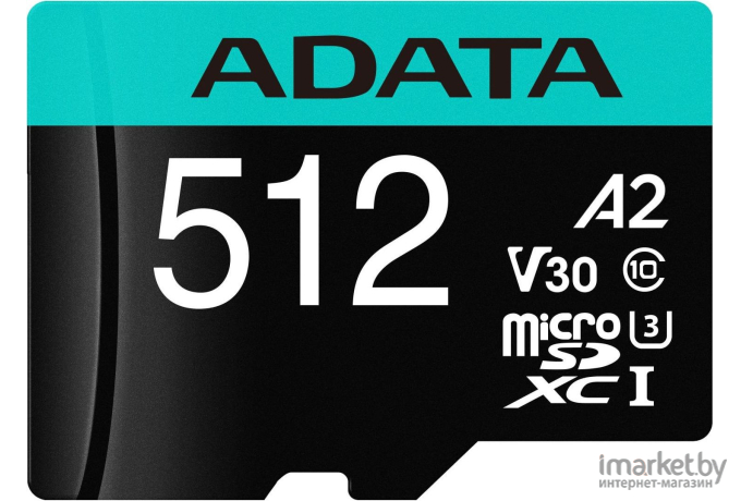 Карта памяти A-Data MICRO SDXC 512GB W/AD [AUSDX512GUI3V30SA2-RA1]