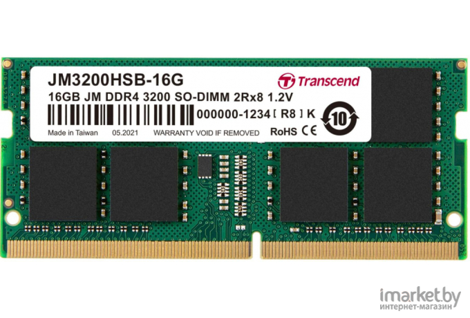 Оперативная память Transcend 16GB JM DDR4 3200Mhz SO-DIMM [JM3200HSB-16G]