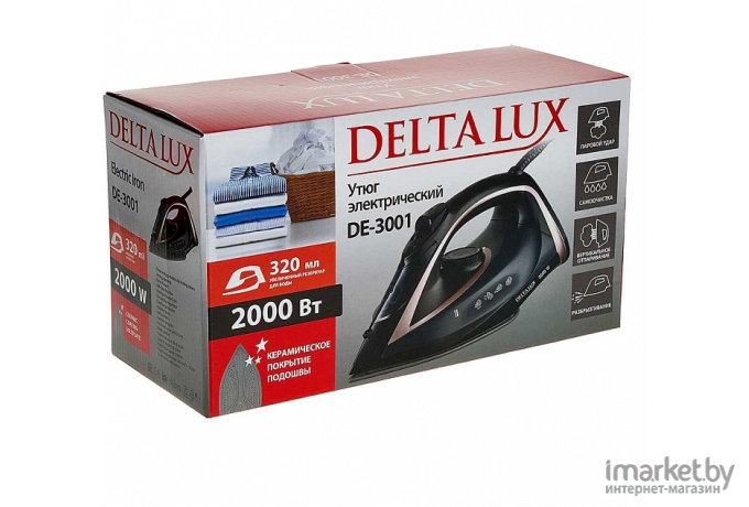 Утюг Delta LUX DE-3001 черный/бронзовый