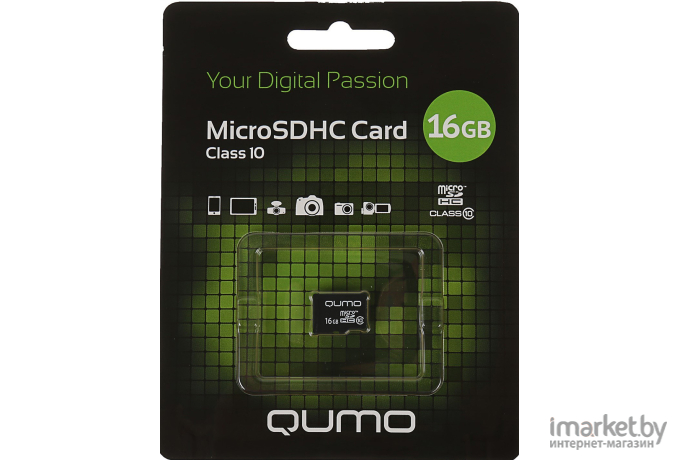 Карта памяти QUMO Micro SDHC 16 Gb Class 10 без адаптера [24630]