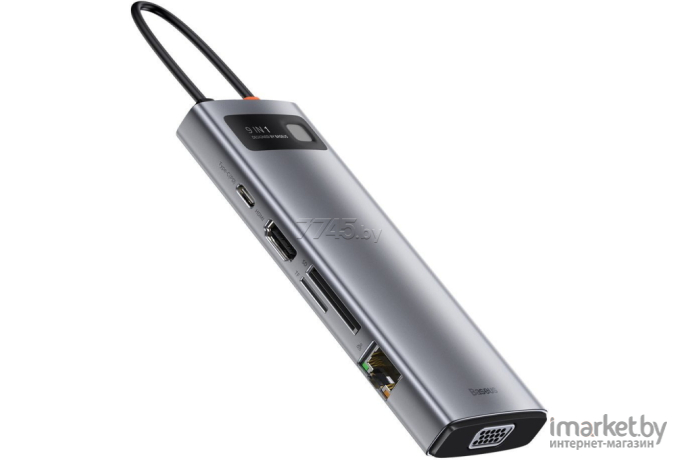 USB-хаб Baseus Metal Gleam Series 9-in-1 Space Gray (CAHUB-CU0G)