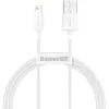 Кабель Baseus CALYS-A02 Superior Series Fast Charging Data Cable USB to Lightning 2.4A 1m White (Baseus Superior Series Fast Charging Data Cable USB to iP 2.4A 1m White (CALYS-A02))