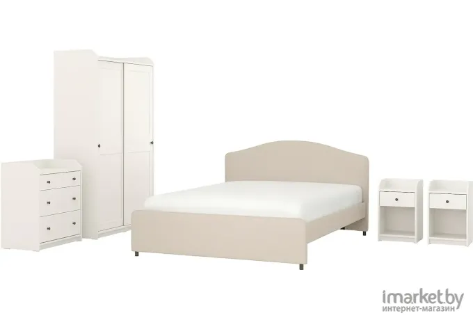 Спальня Ikea Хауга/Лофаллет бежевый/белый [294.860.15]