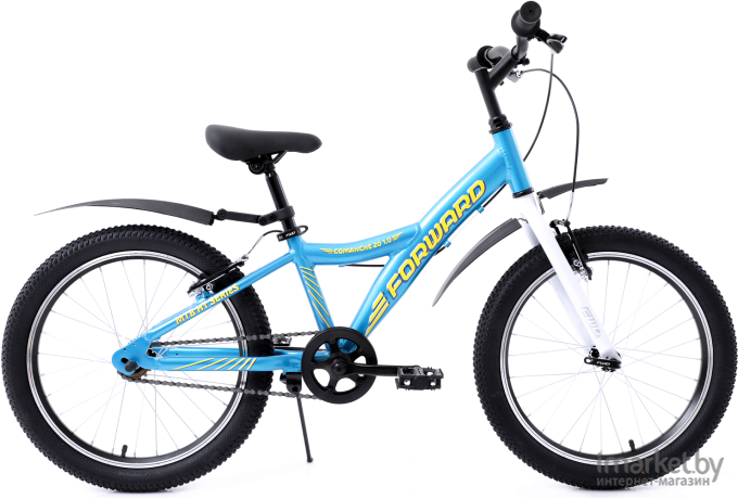 Велосипед Forward Comanche 20 1.0 2022 10.5 голубой/желтый [RBK22FW20572]