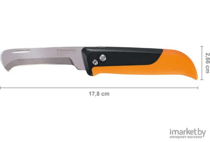 Нож садовый Fiskars K80 малый черный/оранжевый [1062819]