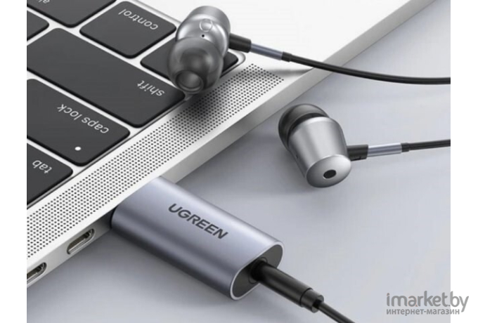 Аудио переходник UGREEN CM383-80864; USB-A to AUX 3,5mm (F) с поддержкой наушников и микрофона