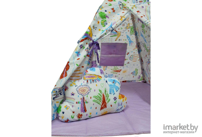 Midzumi Детский вигвам + мешок для игрушек фиолетовый (M010230)