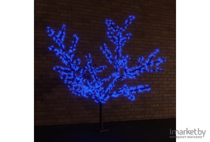 Светодиодное дерево Сакура, высота 1,5м, диаметр кроны 1,8м, синие светодиоды, IP 54, понижающий т