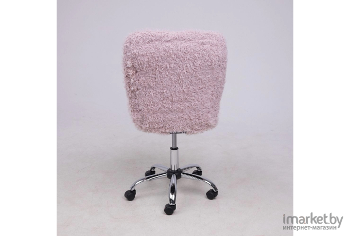 Офисное кресло AksHome Fluffy искусственный мех нежно-розовый