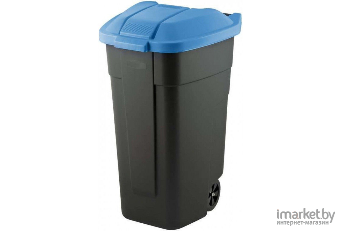 Контейнер для мусора Curver 214127 (110 л, черный/голубой)