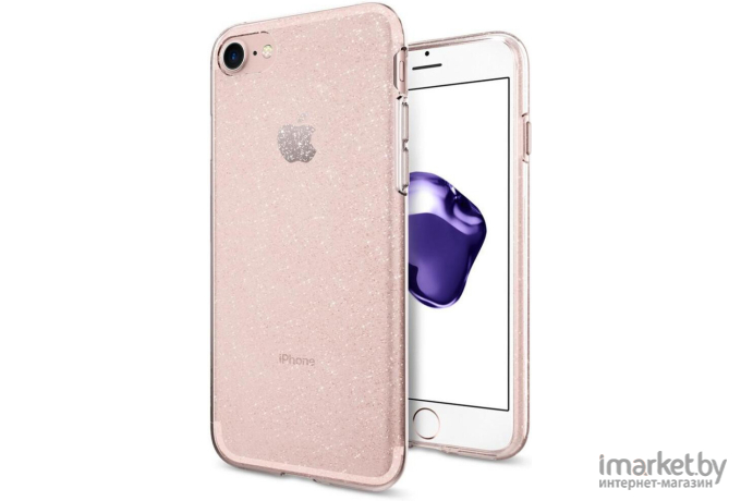 Чехол для iPhone 7, 8 гелевый с блестками Spigen SGP Liquid Crystal Glitter прозрачный