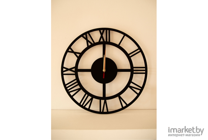 Настенные часы Woodary 40см чёрный (2006)