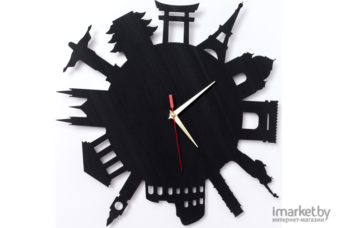 Настенные часы Woodary 30см чёрный (2041)