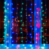 Новогодняя гирлянда Штора прозрачный провод 190 ламп 3х3м многоцветный (73011)