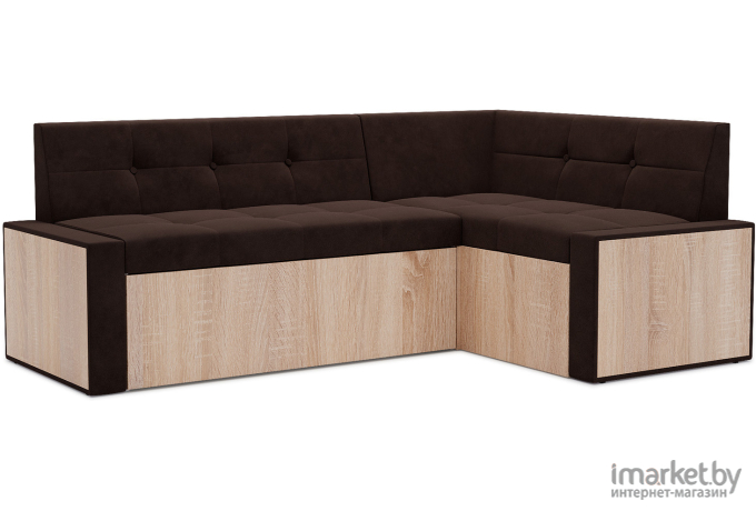 Кухонный диван Mebel-Ars Бали 194х118 правый кордрой коричневый (М11-1-15)