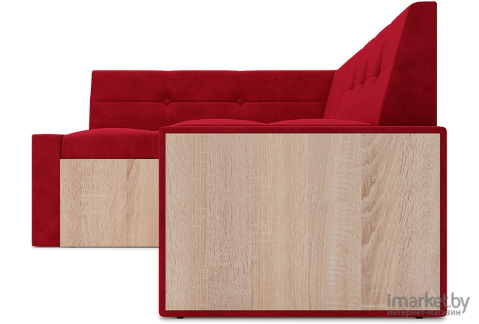 Кухонный диван Mebel-Ars Бали 194х118 левый кордрой красный (М11-2-16)