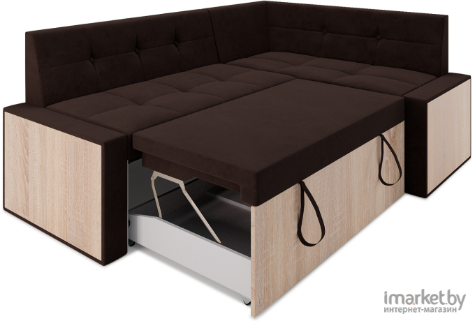 Кухонный диван Mebel-Ars Бали 174х98 правый кордрой коричневый (М11-3-15)