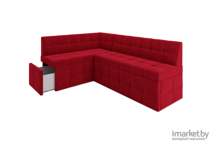 Кухонный диван Mebel-Ars Атлантис 212х84 левый кордрой красный (М11-6-16)