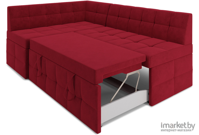 Кухонный диван Mebel-Ars Атлантис 190х84 левый кордрой красный (М11-8-16)