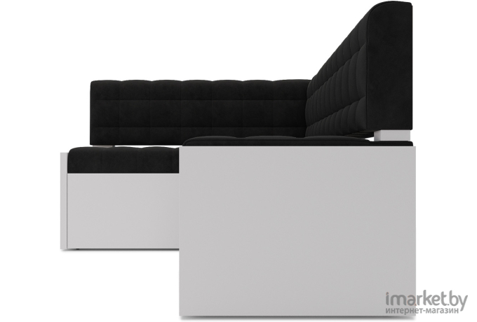 Кухонный диван Mebel-Ars Ганновер 208х82 левый велюр черный НВ-178 17 (М11-10-9)