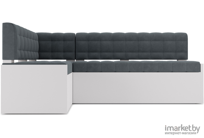 Кухонный диван Mebel-Ars Ганновер 178х82 левый велюр серо-синий HB-178 26 (М11-12-5)
