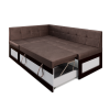 Кухонный диван Mebel-Ars Нотис 207х82 левый бархат серо-шоколадный Star Velvet 60 Coffee (М11-14-3)