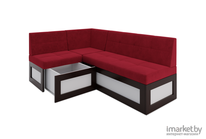 Кухонный диван Mebel-Ars Нотис 187х82 левый кордрой красный (М11-16-16)