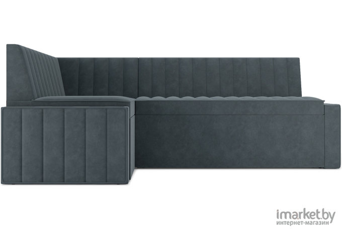 Кухонный диван Mebel-Ars Версаль 170х90 левый велюр серо-синий (М11-20-5)