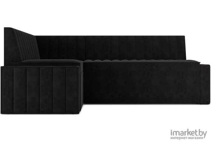 Кухонный диван Mebel-Ars Вермут 193х82 левый велюр черный НВ-178 17 (М11-20-9)