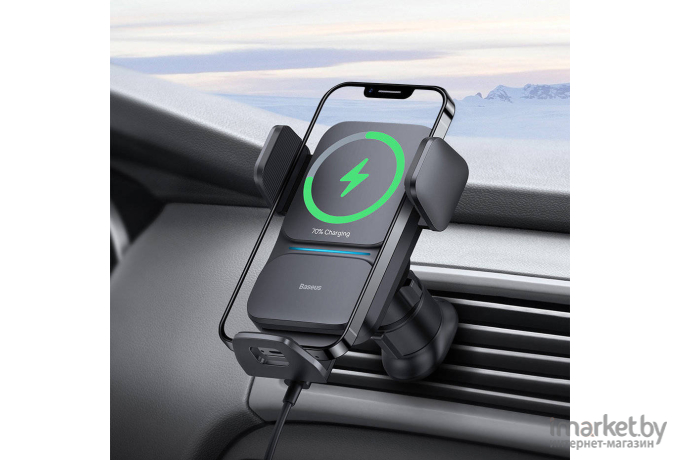 Автомобильный держатель Baseus Wisdom Auto Alignment Car Mount Wireless Charger (CGZX000001)