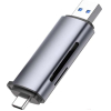 Картридер UGREEN CM185-50706; USB-C + USB-A to TF/SD, алюминиевый корпус, Space Gray