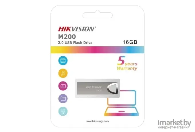 USB Flash-накопитель Hikvision 16Gb HS-USB-M200/16G USB2.0 серебристый